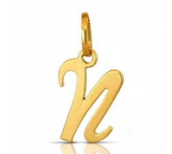 CIONDOLO LETTERA N CORSIVO IN ORO GIALLO 18 KT +