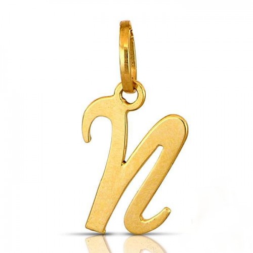 CIONDOLO LETTERA N CORSIVO IN ORO GIALLO 18 KT +