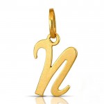 CIONDOLO LETTERA M CORSIVO IN ORO GIALLO 18 KT + COLLANA LACCIO IN OMAGGIO