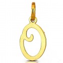 CIONDOLO LETTERA O CORSIVO IN ORO GIALLO 18 KT + COLLANA LACCIO IN OMAGGIO