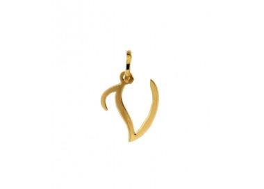 CIONDOLO LETTERA G CORSIVO IN ORO GIALLO 18 KT + COLLANA LACCIO IN OMAGGIO