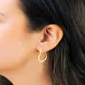 ORECCHINI IN ORO GIALLO 18 KT MODELLO SCUDO CON SMALTO VERDE