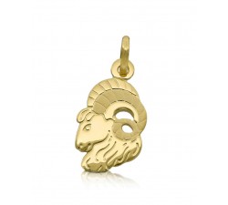 CIONDOLO ZODIACALE ARIETE IN ORO GIALLO 18 KT + COLLANA LACCIO IN OMAGGIO