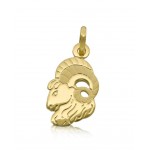 CIONDOLO ZODIACALE ARIETE IN ORO GIALLO 18 KT + COLLANA LACCIO IN OMAGGIO
