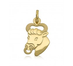 CIONDOLO SEGNO ZODIACALE LEONE IN ORO GIALLO 18 KT + COLLANA LACCIO IN OMAGGIO
