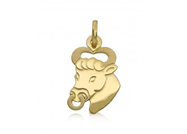 CIONDOLO SEGNO ZODIACALE LEONE IN ORO GIALLO 18 KT + COLLANA LACCIO IN OMAGGIO