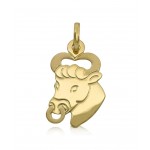 CIONDOLO ZODIACALE TORO IN ORO GIALLO 18 KT + COLLANA LACCIO IN OMAGGIO