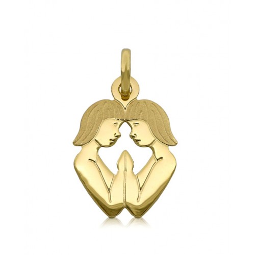 CIONDOLO SEGNO ZODIACALE LEONE IN ORO GIALLO 18 KT + COLLANA LACCIO IN OMAGGIO