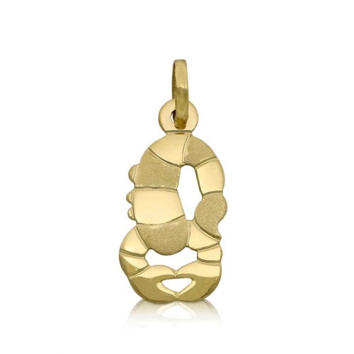 CIONDOLO SEGNO ZODIACALE LEONE IN ORO GIALLO 18 KT + COLLANA LACCIO IN OMAGGIO