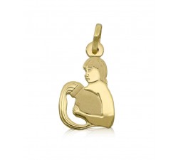CIONDOLO SEGNO ZODIACALE LEONE IN ORO GIALLO 18 KT + COLLANA LACCIO IN OMAGGIO