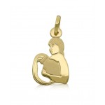 CIONDOLO ZODIACALE ACQUARIO IN ORO GIALLO 18 KT + COLLANA LACCIO IN OMAGGIO