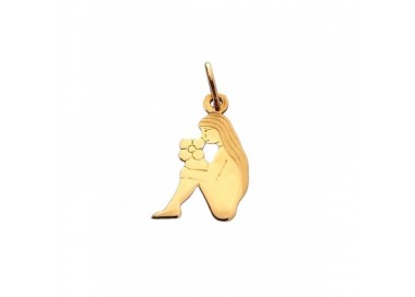 CIONDOLO ZODIACALE VERGINE IN ORO GIALLO 18 KT + COLLANA IN OMAGGIO