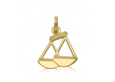 CIONDOLO ZODIACALE BILANCIA IN ORO GIALLO 18 KT + COLLANA LACCIO IN OMAGGIO