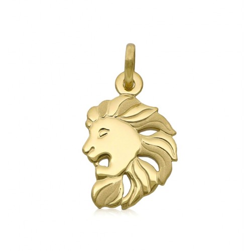 CIONDOLO SEGNO ZODIACALE LEONE IN ORO GIALLO 18 KT + COLLANA LACCIO IN OMAGGIO