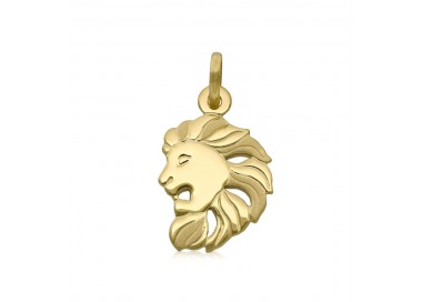 CIONDOLO SEGNO ZODIACALE LEONE IN ORO GIALLO 18 KT + COLLANA LACCIO IN OMAGGIO