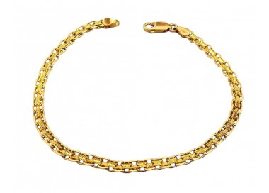 BRACCIALE UOMO CATENA PIATTA IN ORO GIALLO 18 KT