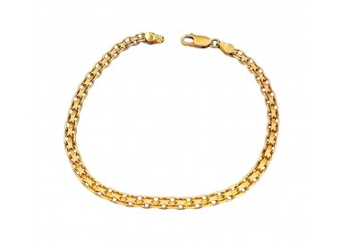 BRACCIALE CATENA PIATTA DA UOMO IN ORO GIALLO 18 KT