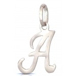 CIONDOLO LETTERA A CORSIVO IN ORO BIANCO 18 KT + COLLANA LACCIO IN OMAGGIO