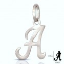 CIONDOLO LETTERA A CORSIVO IN ORO BIANCO 18 KT + COLLANA LACCIO IN OMAGGIO