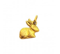 CIONDOLO CONIGLIETTO CONIGLIO IN ORO GIALLO 18 KT +COLLANA LACCIO IN OMAGGIO