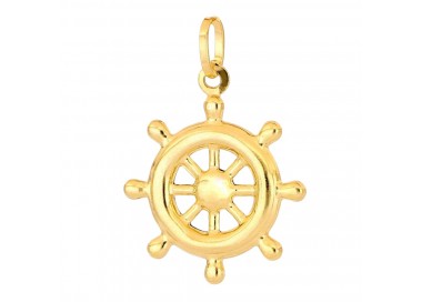 CIONDOLO TIMONE IN ORO GIALLO 18 KT+COLLANA OMAGGIO