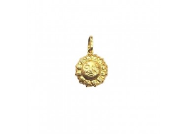 CIONDOLO PENDENTE SOLE IN ORO GIALLO 18 KT CON COLLANA LACCIO IN OMAGGIO