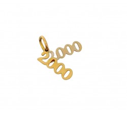 CIONDOLO 2000 IN ORO GIALLO E BIANCO 18KT +COLLANA LACCIO OMAGGIO