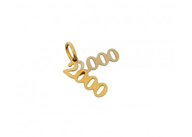 CIONDOLO 2000 IN ORO GIALLO E BIANCO 18KT +COLLANA LACCIO OMAGGIO