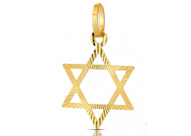 CIONDOLO STELLA DAVID IN ORO GIALLO 18 KT+ COLLANA IN OMAGGIO