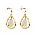ORECCHINI PENDENTI IN ORO GIALLO E BIANCO 18KT