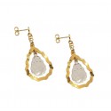 ORECCHINI PENDENTI IN ORO GIALLO E BIANCO 18KT