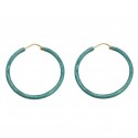 ORECCHINI CERCHI IN ORO GIALLO 18 KT SMALTORO CELESTE