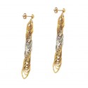 ORECCHINI PENDENTI IN ORO GIALLO E BIANCO 18 KT