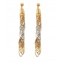 ORECCHINI PENDENTI IN ORO GIALLO E BIANCO 18 KT
