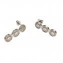 ORECCHINI IN ORO BIANCO 18 KT CON ZIRCONI BIANCHI