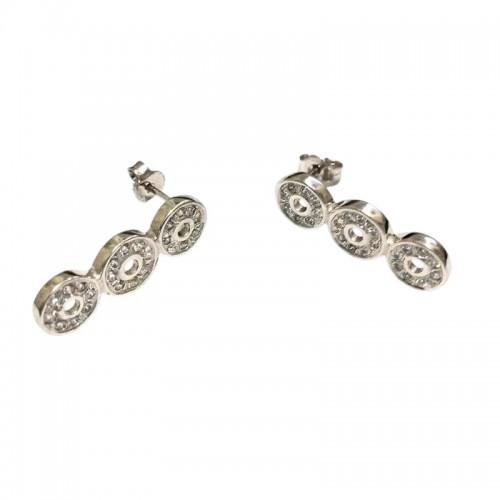 ORECCHINI IN ORO BIANCO 18 KT CON ZIRCONI BIANCHI