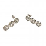 ORECCHINI IN ORO BIANCO 18 KT CON ZIRCONI BIANCHI TAGLIO BRILLANTE