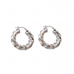 ORECCHINI CERCHI IN ORO BIANCO 18KT MODELLO TORCHON