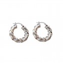 ORECCHINI CERCHI IN ORO BIANCO 18KT MODELLO TORCHON
