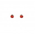COCCINELLE BOUCLES D'OREILLES EN OR BLANC