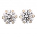 ORECCHINI SOLITARIO IN ORO BIANCO 18 KT CON ZIRCONI