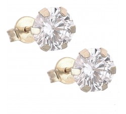 ORECCHINI SOLITARIO IN ORO BIANCO 18 KT CON ZIRCONI