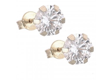 ORECCHINI PUNTO LUCE IN ORO BIANCO 18 KT CON ZIRCONI
