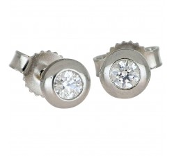 ORECCHINI PUNTO LUCE IN ORO BIANCO CON ZIRCONI