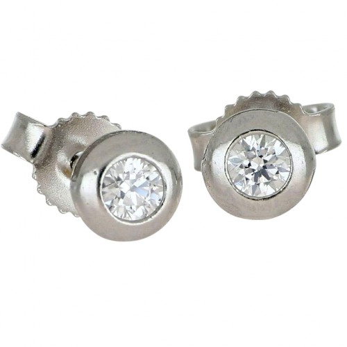 ORECCHINI PUNTO LUCE IN ORO BIANCO CON ZIRCONI