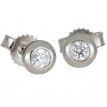 ORECCHINI PUNTO LUCE IN ORO BIANCO 18 KT CON ZIRCONI TAGLIO BRILLANTE