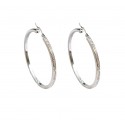 ORECCHINI PENDENTI TENNIS IN ORO BIANCO 18 KT CON ZIRCONI LUNGHI 4 CM