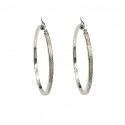 ORECCHINI PENDENTI TENNIS IN ORO BIANCO 18 KT CON ZIRCONI LUNGHI 4 CM