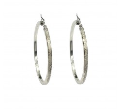ORECCHINI PENDENTI TENNIS IN ORO BIANCO 18 KT CON ZIRCONI LUNGHI 4 CM
