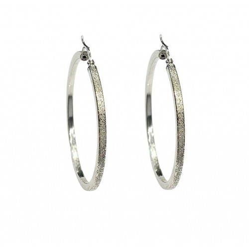 ORECCHINI PENDENTI TENNIS IN ORO BIANCO 18 KT CON ZIRCONI LUNGHI 4 CM